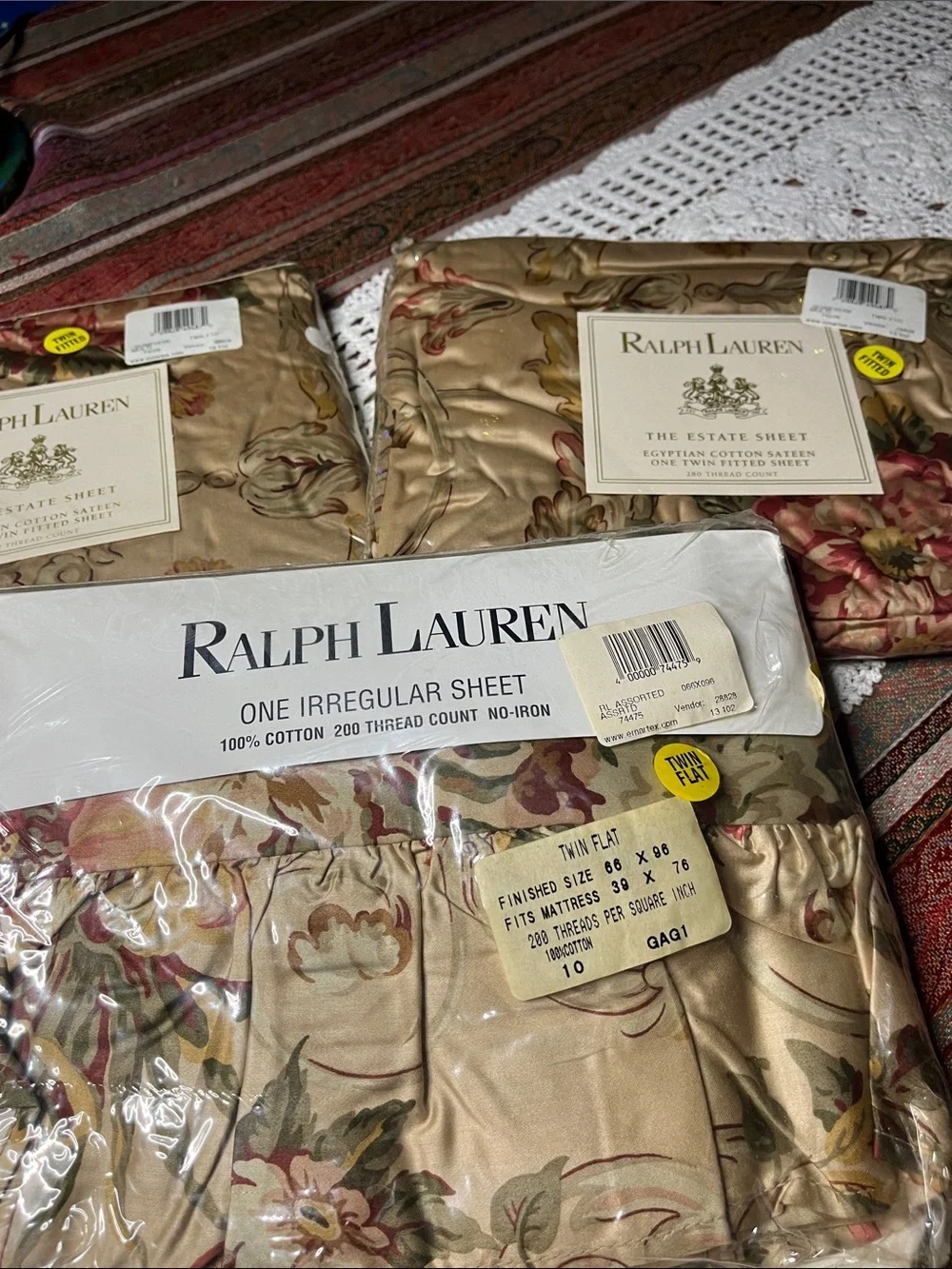 Ralph Lauren set Quenevere Egyptian cotton.sateen collectible BUNDLE 3pc